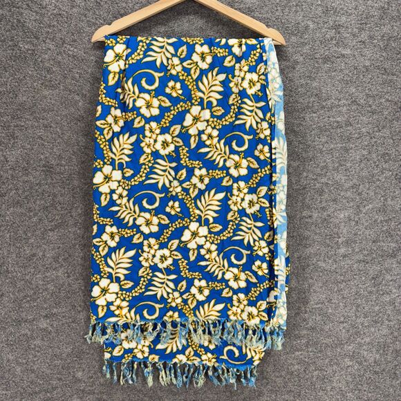 Unbranded Accessories - Unbranded Scarf Women Blue Floral Fringe Rectangle Scarf Multifunctional